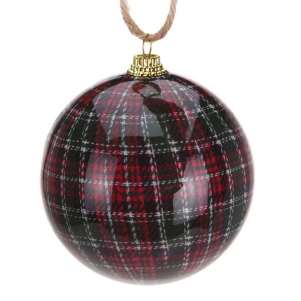Χριστουγεννιάτικη Μπάλα Καρό (7cm)